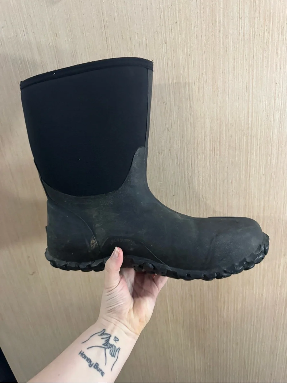 Men’s Bogs Neo Tech All-Black Waterproof Neoprene Rain Boots Size 17